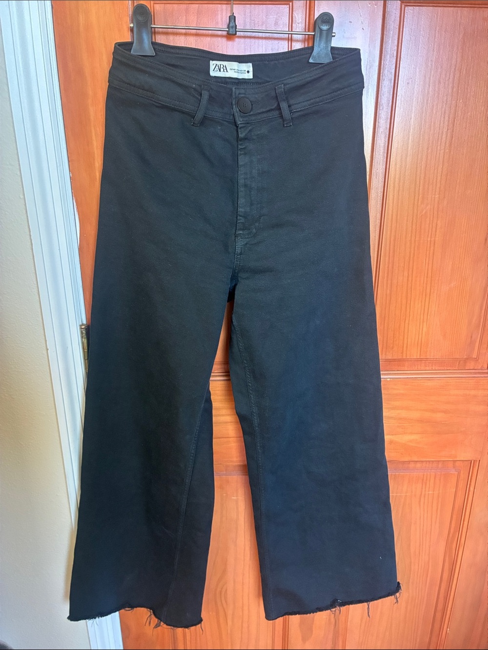 Zara Black Bootcut Wide-Leg Jeans